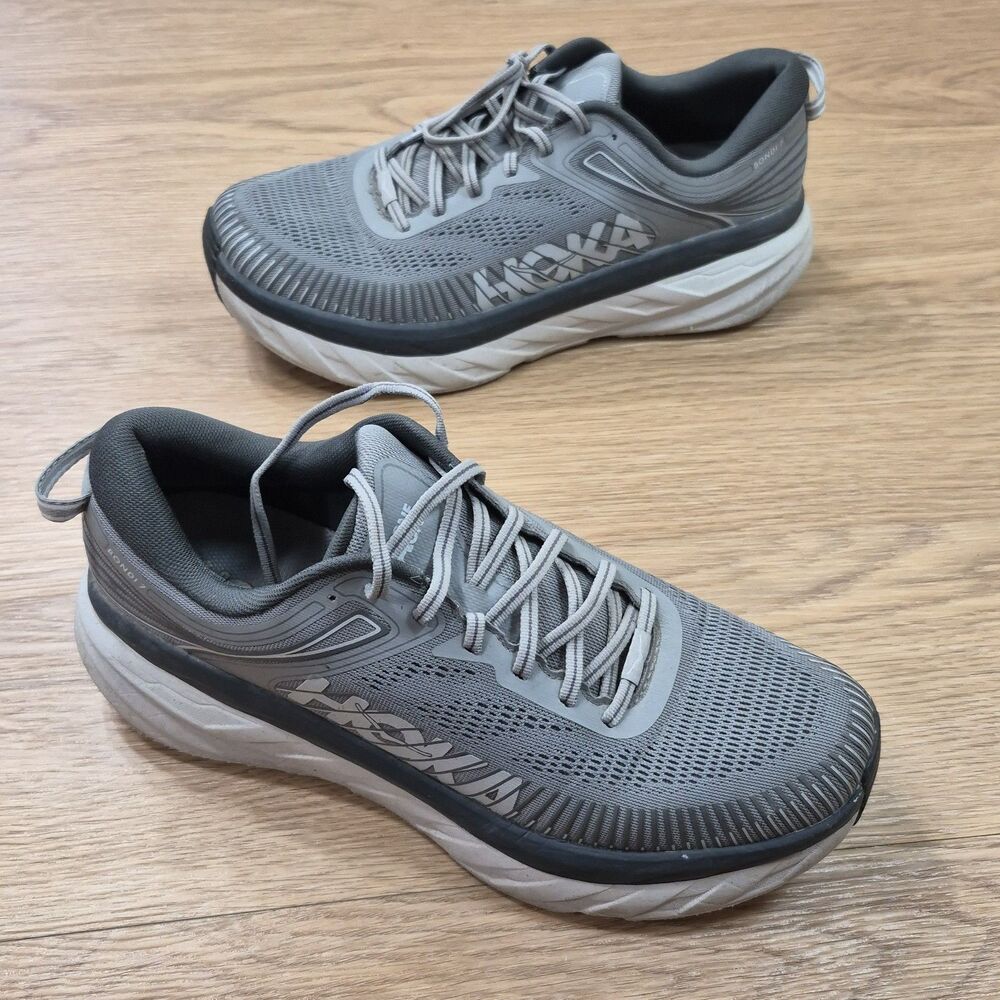 Hoka One One 1110518 BONDI 7 Gray Running Shoes Mens Size 10.5